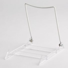 CLEAR EASEL-WHITE WIRE BACK