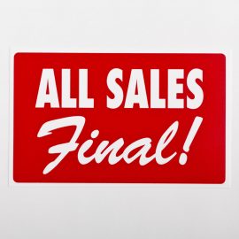 All Sales Final Sign