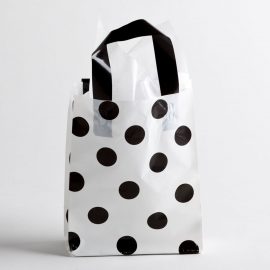 BLACK-WHITE DOT PLASTIC SHOPPING BAGS