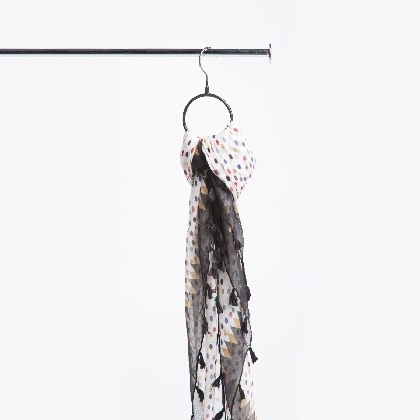 4in WHITE SCARF RING HANGER